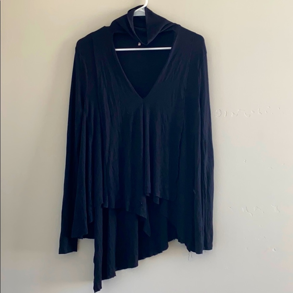 Long Sleeve Choker Neck Top